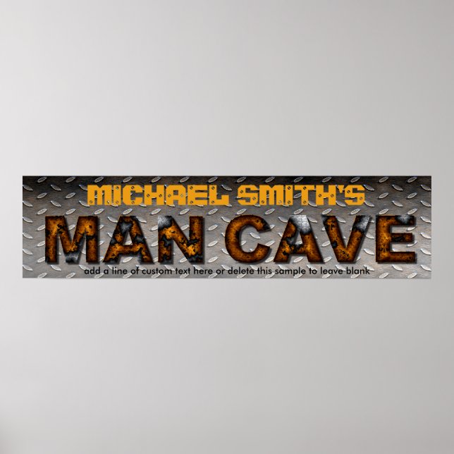 Man Cave Sign Sheet Metal Steel Customised (Front)