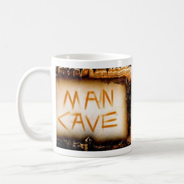Man Cave Tan Slate Coffee Mug (Left)