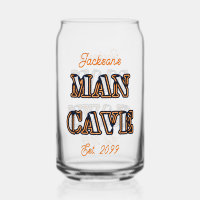 Man Cave Text Effect Beer Can Glass Drinkware