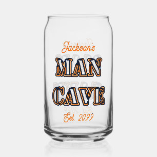 Man Cave Text Effect Beer Can Glass Drinkware