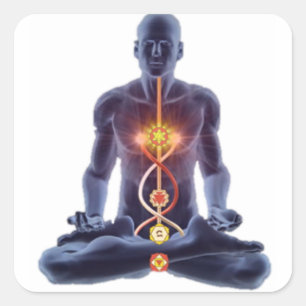 man chakras square sticker
