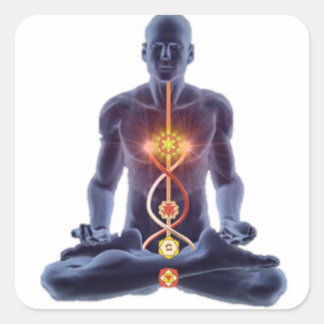man chakras square sticker