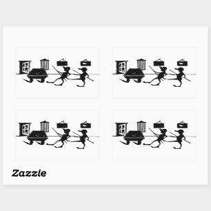 Man Cheating At Pool Billiards Game Art Rectangular Sticker