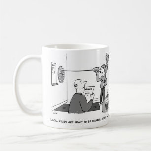 Man cheating playing a game of darts coffee mug