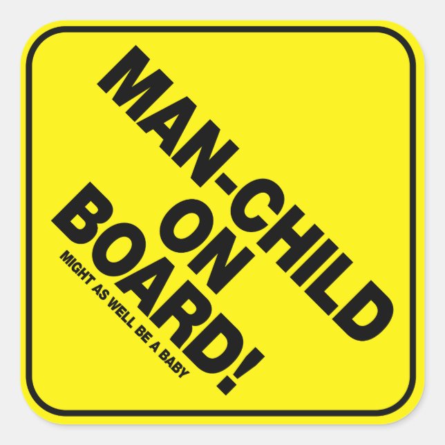 Man-Child On Board! Vehicle Warning Sticker (Front)