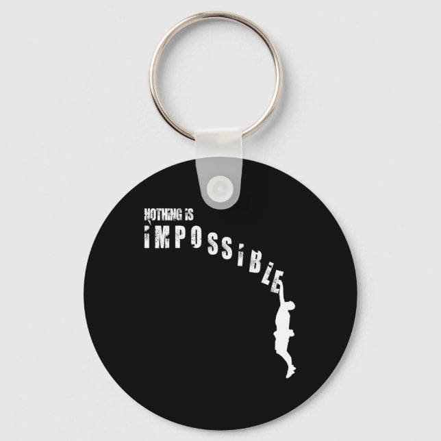 Man Climbing A Mountain Nothing Is Impossible Gift Key Ring (Front)