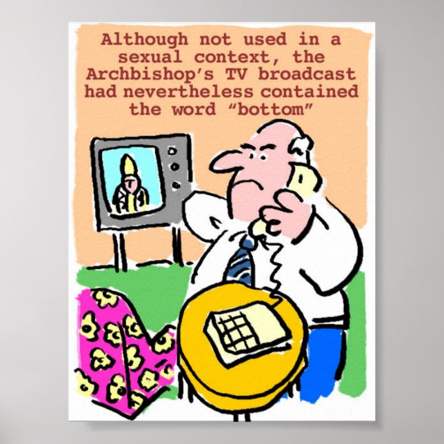 Man Complains by Telephone about TV Broadcast Poster (Front)