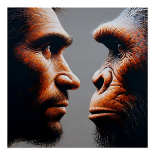  man confronting his evolutionary origin poster