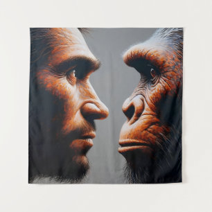 man confronting his evolutionary origin tapestry