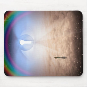 Man confronts his fate mouse pad