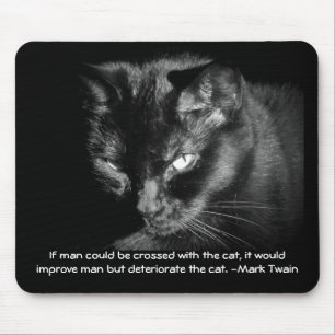 Man crossed with cat? Mark Twain Mouse Pad