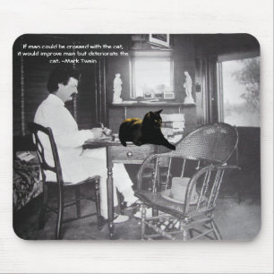 Man crossed with cat? - Mark Twain Mouse Pad