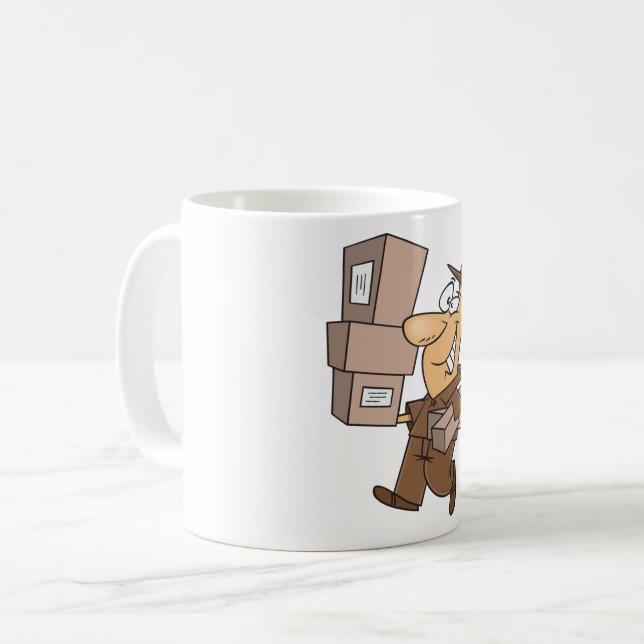 Man Delivering Parcels Coffee Mug (Front Left)