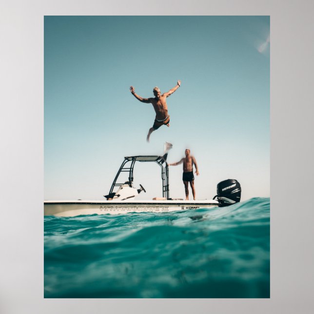 Man diving on pool poster (Front)