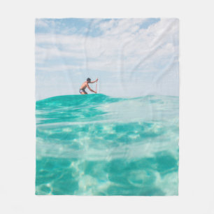 Man doing surfing fleece blanket