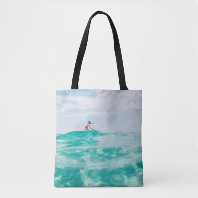 Man doing surfing tote bag (Front)