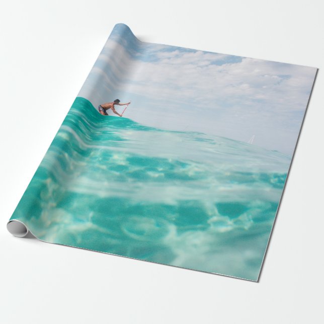 Man doing surfing wrapping paper (Unrolled)