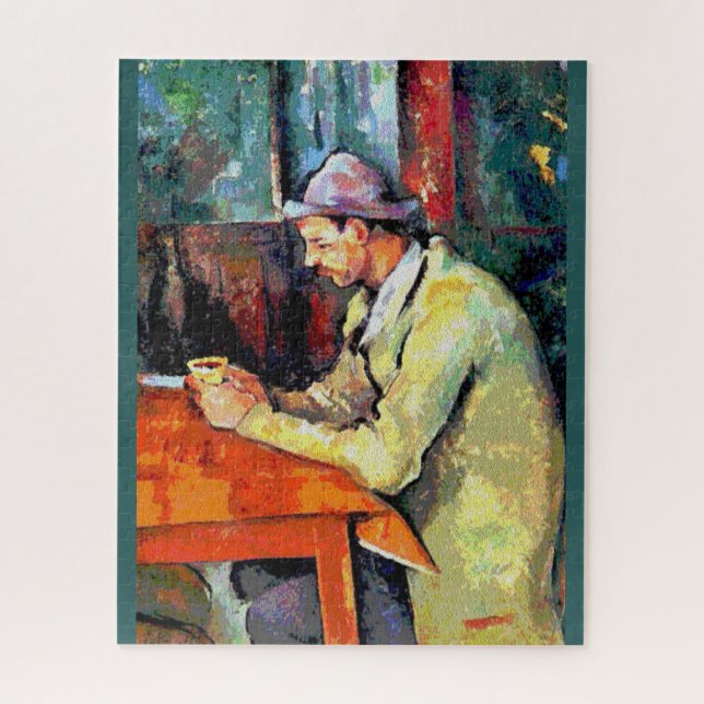 Man drinking coffee, jigsaw puzzle (Vertical)