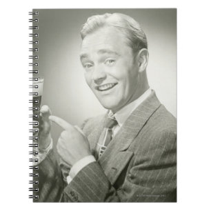 Man Drinking Notebook