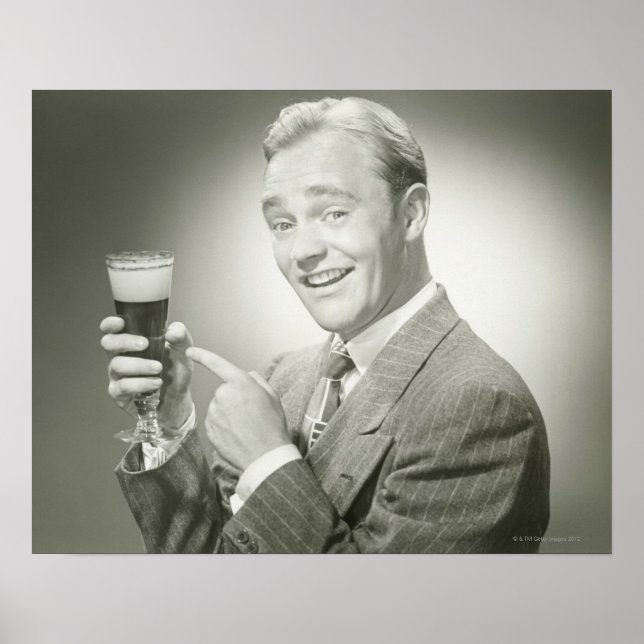 Man Drinking Poster (Front)