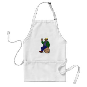 Man drinks wine one drinking wine standard apron