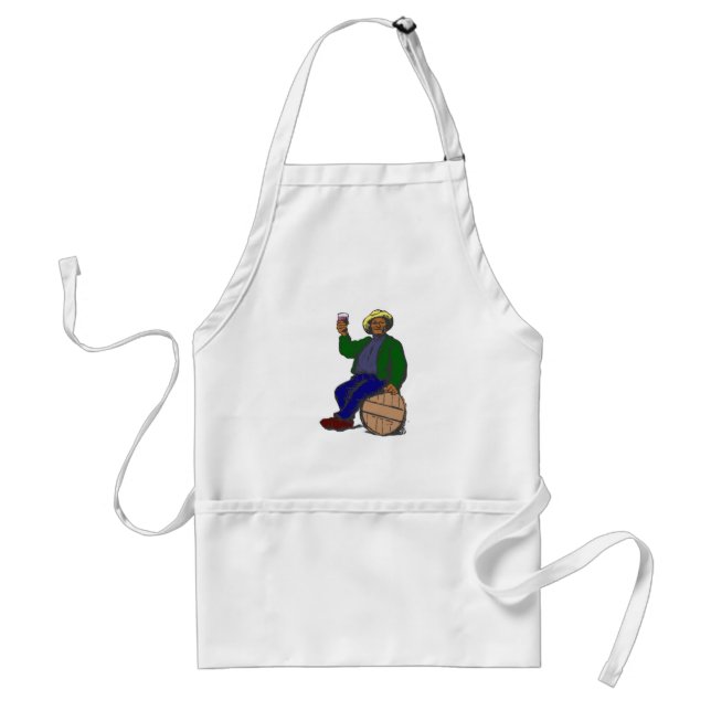Man drinks wine one drinking wine standard apron (Front)