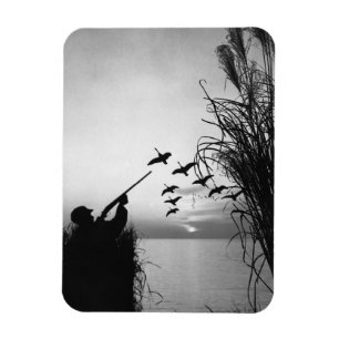 Man Duck Hunting Magnet
