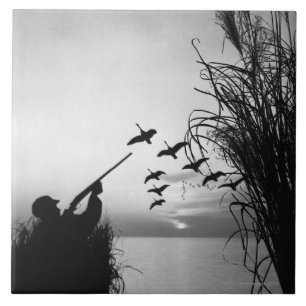 Man Duck Hunting Tile