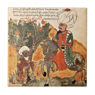 Man Emerges From a Tree Indian Renaissance  Ceramic Tile