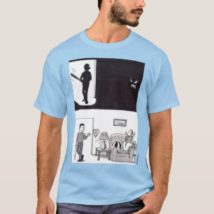 Man Enters Dark Room Holding a Baseball Bat Scared T-Shirt