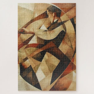 Man Enveloped in Abstraction Canvas Jigsaw Puzzle