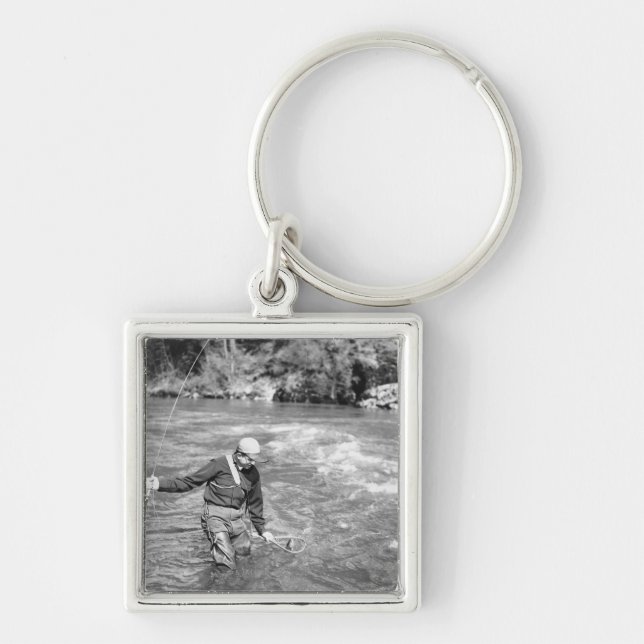 Man Fishing Key Ring (Front)