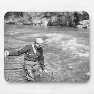 Man Fishing Mouse Pad