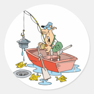 Man Fishing Stickers
