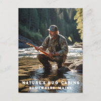 *~* Man Fishing Stream Maine Peace AP49 Nature
