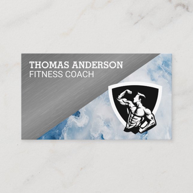Man Flexing Logo | Fitness Business Card (Front)