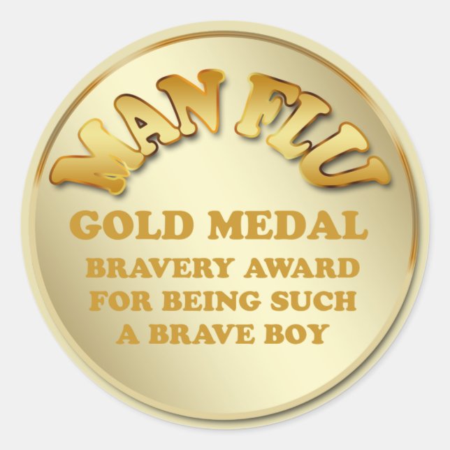 Man Flu Classic Round Sticker (Front)