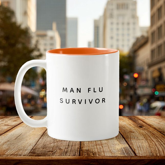 Man Flu Survivor Funny Gag Gift for him Two-Tone Coffee Mug (Man Flu Survivor Funny Gag Gift for him Two-Tone Coffee Mug)