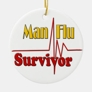 Man Flu Survivor Theme Ceramic Ornament