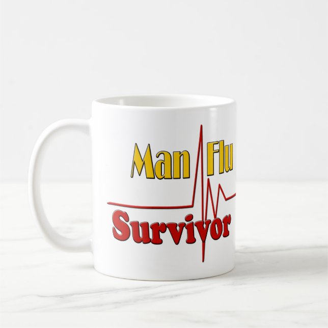 Man Flu Survivor Theme Coffee Mug (Left)