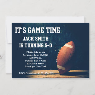 Man Football Custom Birthday Invitation