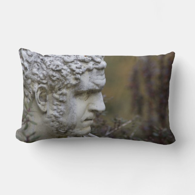 Man Garden Statue Photo Lumbar Cushion (Front)