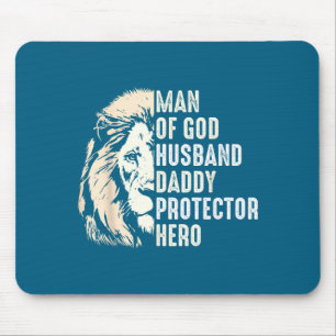 Man God Husband Daddy Protector Graphic Art Mouse Pad