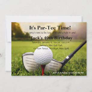Man Golf Birthday Invitation