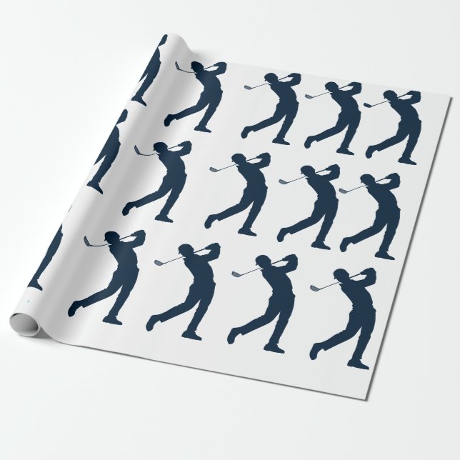 Man Golf Gift Wrapping Paper (Unrolled)