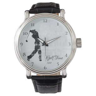 *~* Man Golfing Golf Course Tree Pond Golfer Watch