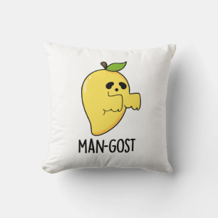 Man-gost Funny Halloween Mango Ghost Pun  Cushion