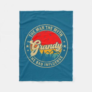 Man Grandy Myth Bad Influence Vintage Fleece Blanket