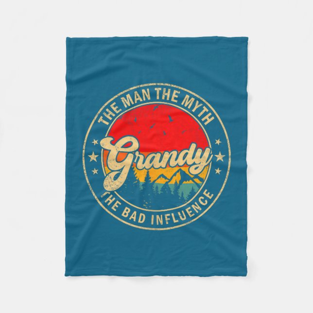 Man Grandy Myth Bad Influence Vintage Fleece Blanket (Front)