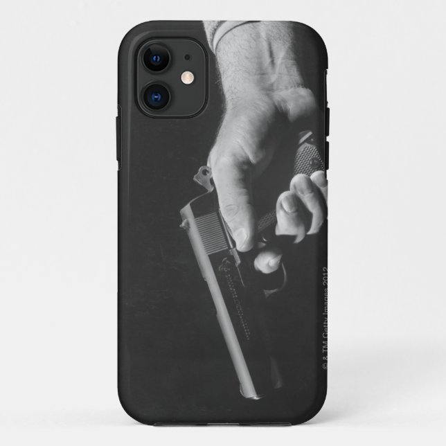 Man Holding Gun Case-Mate iPhone Case (Back)